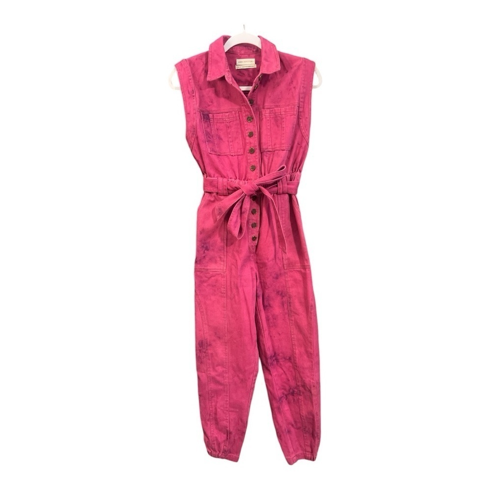 Urban Outfitters Sydney Steamed Utility Jumpsuit Pink Size XS WA1 - Picture 3 of 7